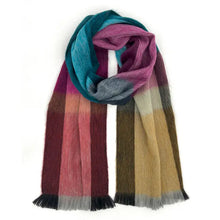 Load image into Gallery viewer, Alpaca Plaid Scarf - Rainbow