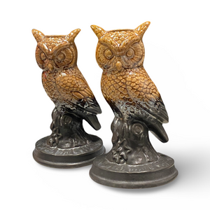 Ceramic Owl Candle Holder Bronze