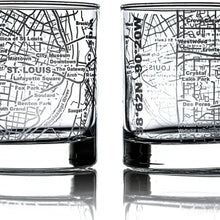 Load image into Gallery viewer, St Louis Map Etched Rocks Glass