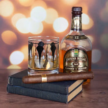 Load image into Gallery viewer, Black and Gold Mid Century Modern Cocktail Glass