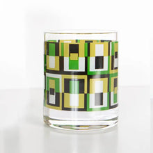 Load image into Gallery viewer, Green Square Vintage Inspired Cocktail Glass