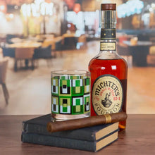 Load image into Gallery viewer, Green Square Vintage Inspired Cocktail Glass