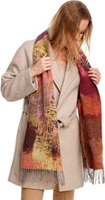 Load image into Gallery viewer, Painted Circles Scarf  Magenta