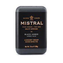 Load image into Gallery viewer, MISTRAL BAR SOAP: BLACK AMBER