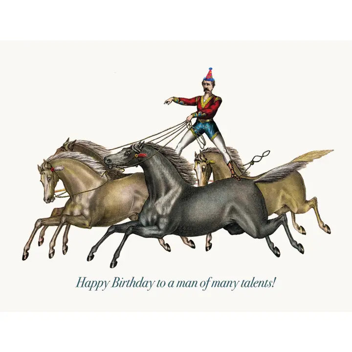 Manly Talents Birthday Card