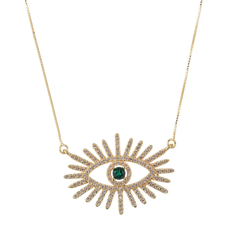 Green Eye Pendant Necklace