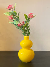 Load image into Gallery viewer, Glossy Porcelain Mini Double Lobed Vase  Yellow
