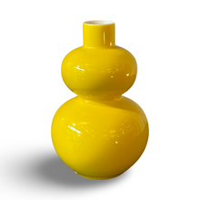 Load image into Gallery viewer, Glossy Porcelain Mini Double Lobed Vase  Yellow
