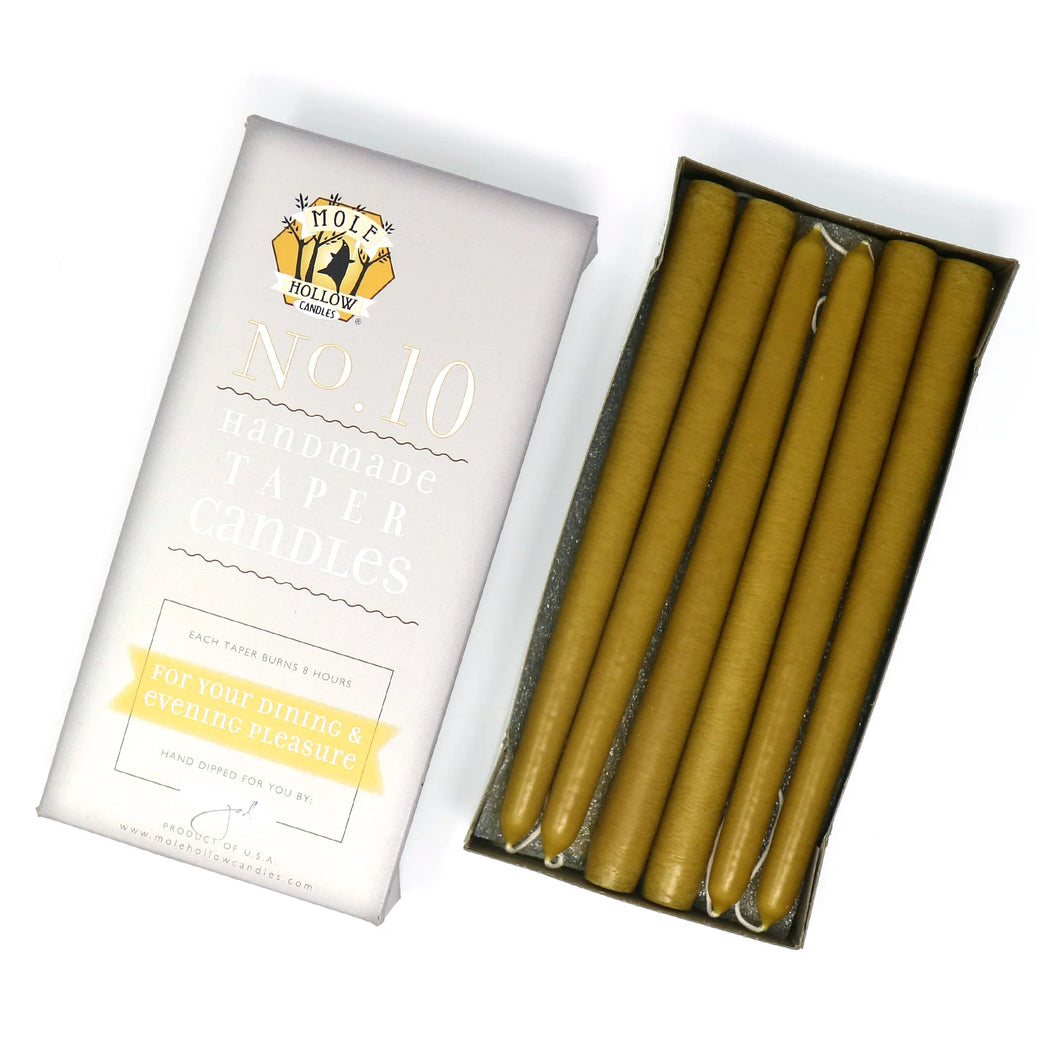 10 inch Taper Candle  Pair    Harvest Gold