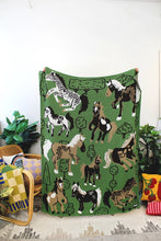 Load image into Gallery viewer, Horsing Around  Knit Blanket
