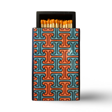 Load image into Gallery viewer, Geometric Orange Blue Wooden Matchbox
