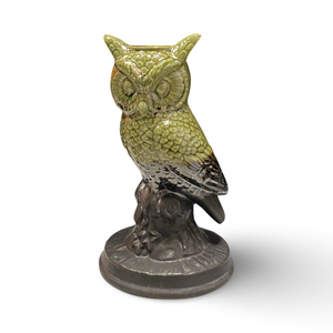 Ceramic Owl Candle Holder Olive