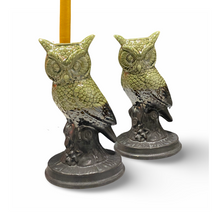 Load image into Gallery viewer, Ceramic Owl Candle Holder Olive
