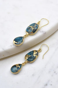 Rome Earring in Teal Mojave Copper Turquoise