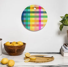 Load image into Gallery viewer, Rainbow Gingham Cutting Board
