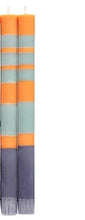 Load image into Gallery viewer, British Colour Standard Stripe Taper Candle Gunmetal Marigold
