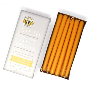 10 inch Taper Candle  Pair   Yellow Gold