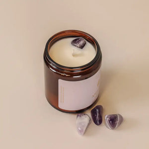 Amber Crystal Candle - Amethyst