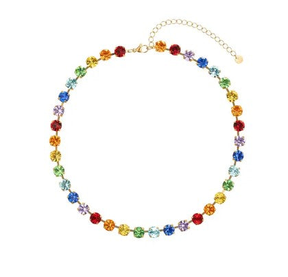 Carolina Rainbow Tennis Necklace  (On Reorder!!)