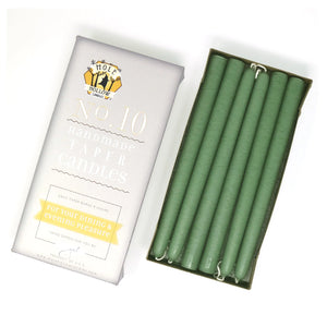 10 inch Taper Candle  Pair   Colonial Green