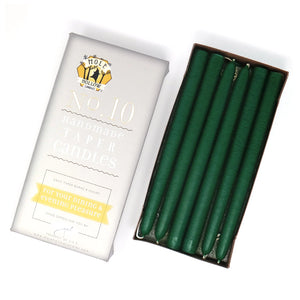 10 inch Taper Candle  Pair    Emerald Green