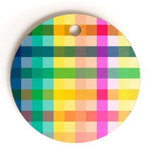 Load image into Gallery viewer, Rainbow Gingham Cutting Board
