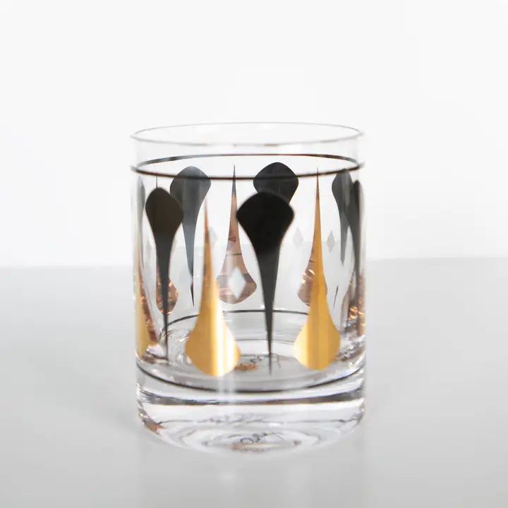Black and Gold Mid Century Modern Cocktail Glass – PROVISIONS ST LOUIS