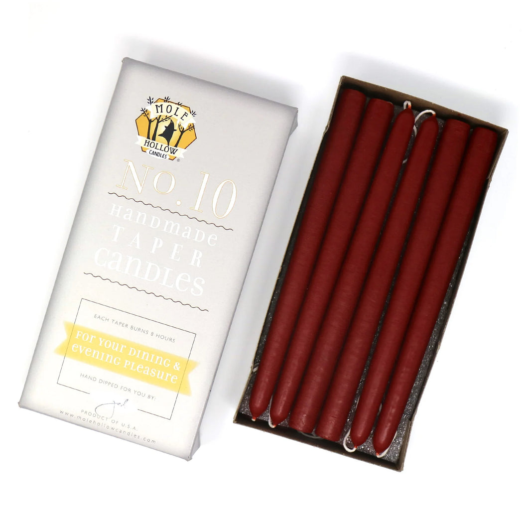 10 inch Taper Candle  Pair    Paprika