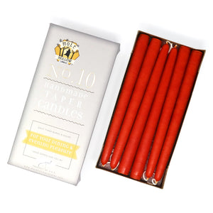 10 inch Taper Candle  Pair   Sunspot Orange