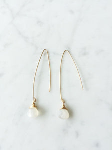 JILL Long Drop Earring   Moonstone