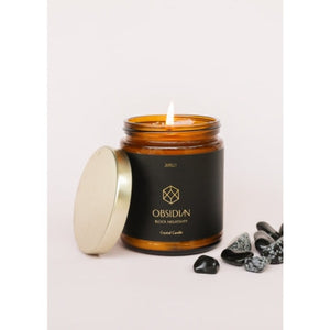 Amber Crystal Candle - Obsidian