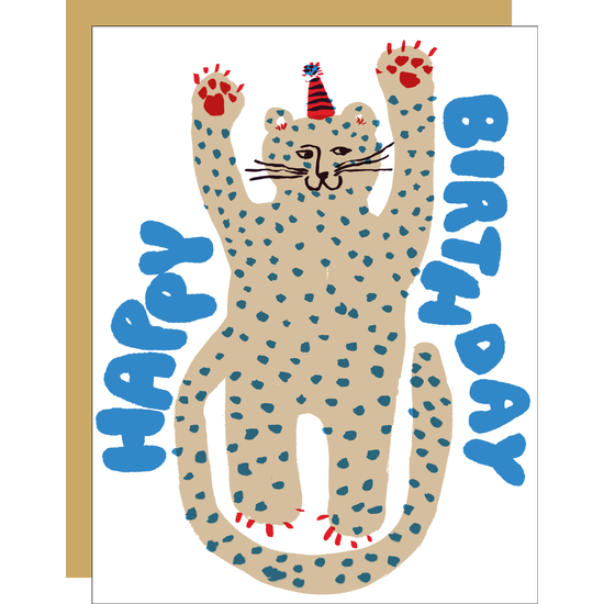 Party Cheetah Birthday  Greeting Card