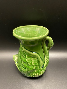 Vintage Swan Vase  Green