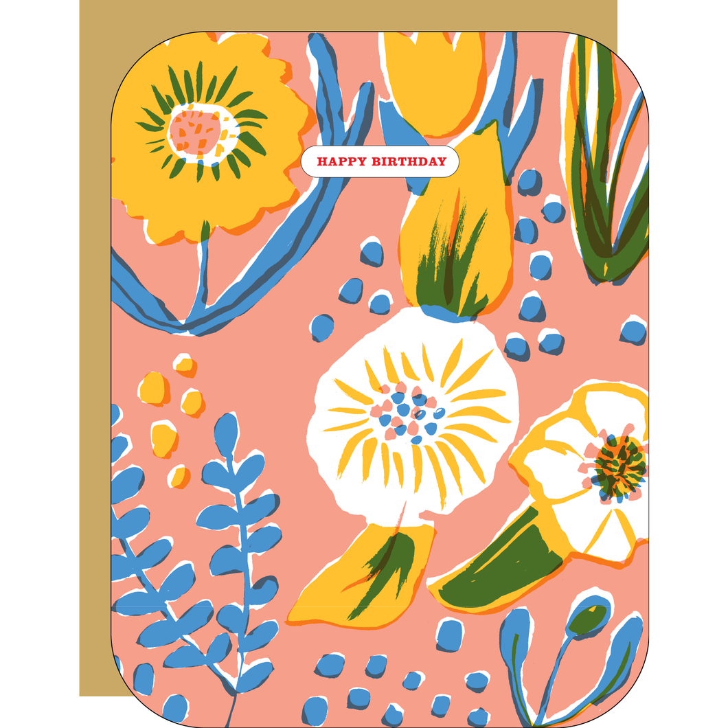 Saturated Floral Birthday Card