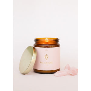 Amber Crystal Candle - Rose Quartz