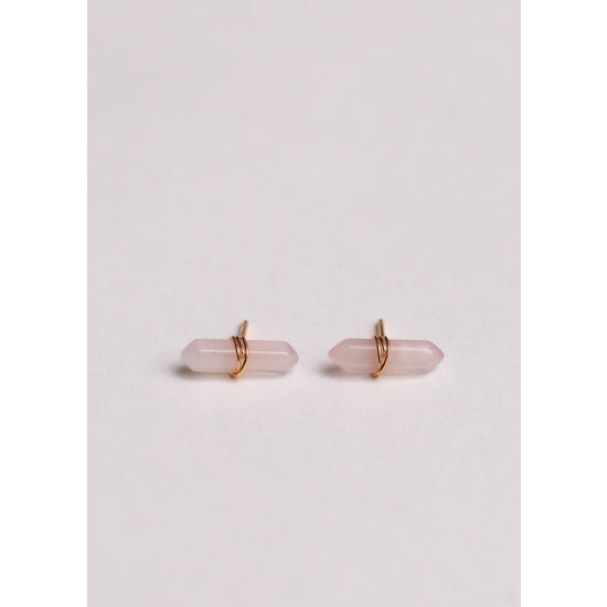 Mineral Point Earrings - Rose Quartz