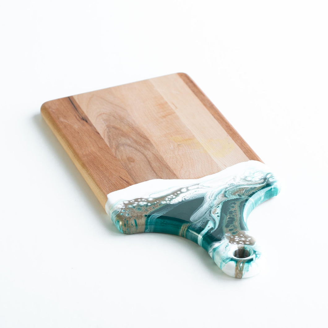 Canadian Maple Resin Cheeseboard Emerald/White/Metallic