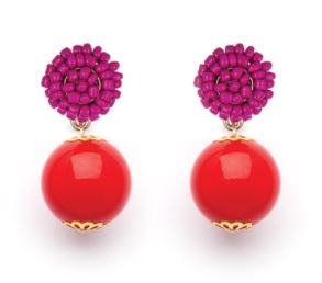 Candy Drop Earrings  Magenta & Red