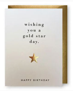 Gold Star Birthday Card