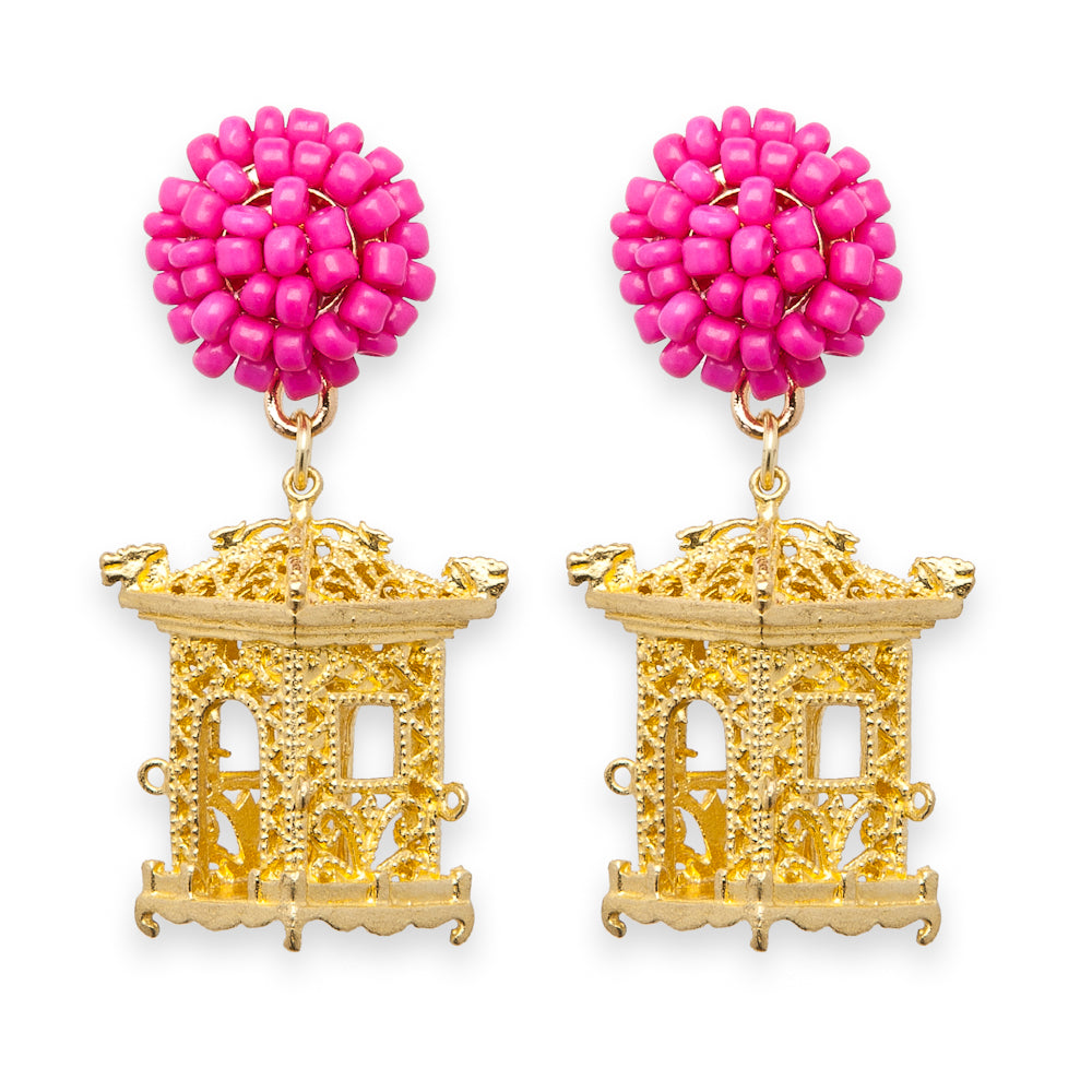 Pagoda Earrings Pink