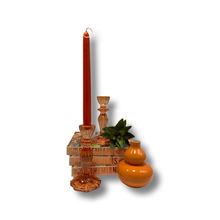 Load image into Gallery viewer, Boho Glass Candlestick Orange
