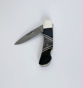3" Lockback Knife with Apache Gold and Damascus Steel Blade