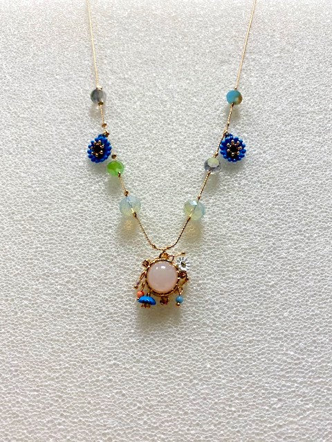 CHARMED  Beaded Round Pendant Necklace