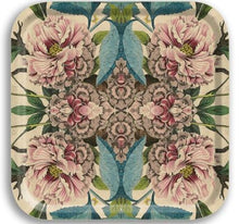 Load image into Gallery viewer, PEONIES BIRCH WOOD TRAY- SQUARE
