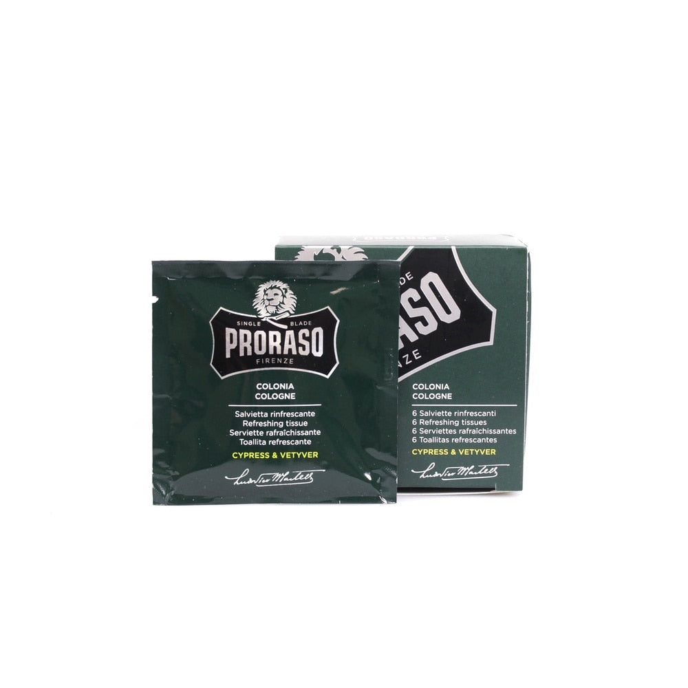 PRORASO REFRESHING COLOGNE TOWELETTES: CYPRESS & VETYVER
