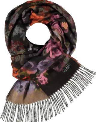 Early Bloom Oversized  Scarf  Black