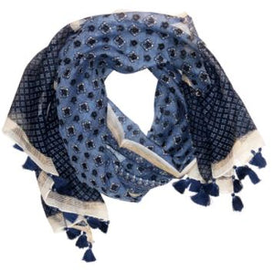 Milana Foulard Print Scarf  Blue