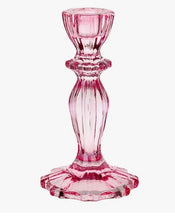 Load image into Gallery viewer, Boho Glass Candlestick  PInk
