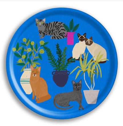 Cats By Ann Bentley Round Tray (On Reorder!)