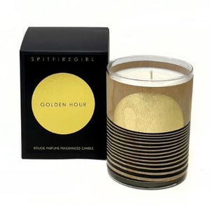 Gold Foil Wood Wrapped Candle  Golden Hour